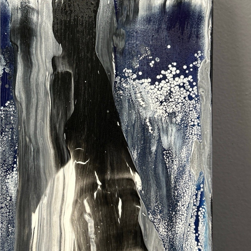 Original Painting Acrylic Abstract Art Canvas 10 X 10 Signed Titled The Unknown - Picture 4 of 11